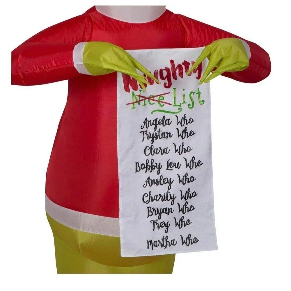 5.5ft Dr. Seuss The Grinch with Naughty List Holiday Airblown Inflatable